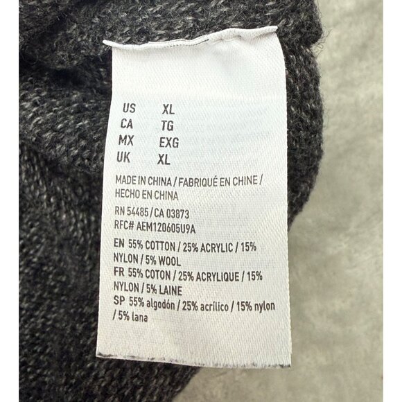 American Eagle Outfitters Seriously Soft Mens XL Gray Sweater w Button-Up Collar - Picture 6 of 13